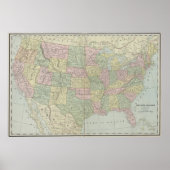 Amerikaanse kaart (1889) Poster (Voorkant)