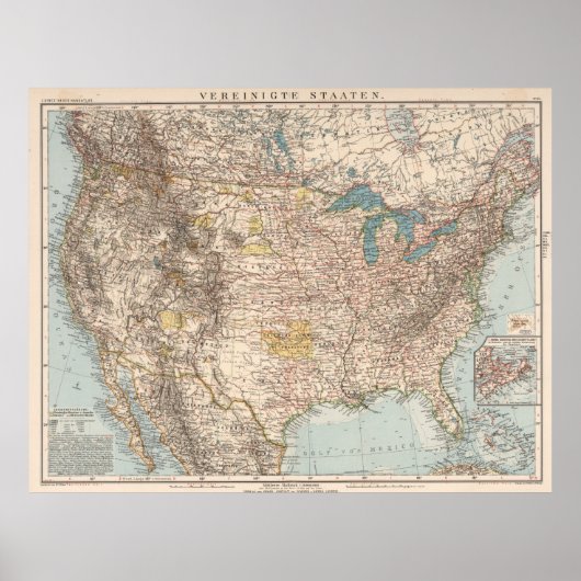  Amerikaanse kaart (1898) Poster (Voorkant)