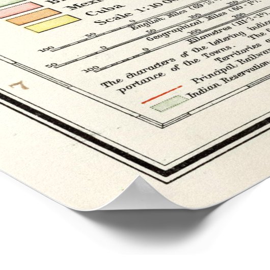  Amerikaanse kaart (1900) Poster (Hoek)