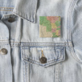 Amerikaanse kaart 2 vierkante button 5,1 cm (In situ)