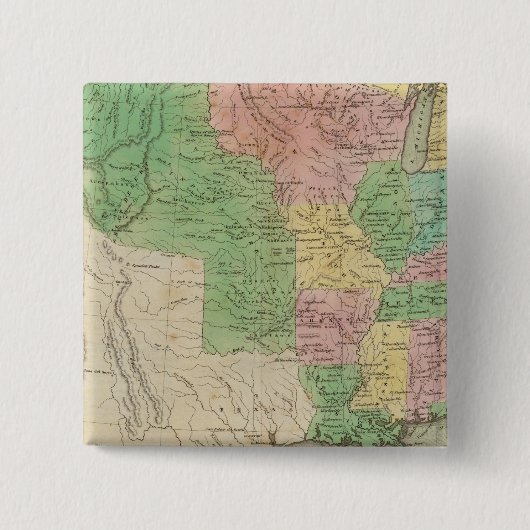 Amerikaanse kaart 2 vierkante button 5,1 cm (Voorkant)