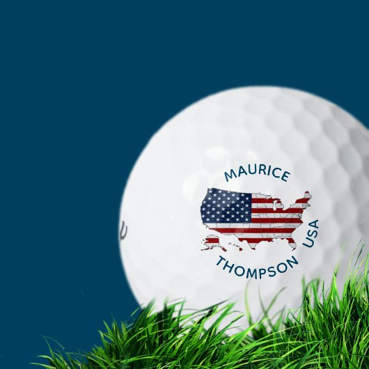 Amerikaanse kaart Aangepaste Patriottische Vlag Golfballen