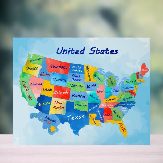 Amerikaanse kaart acryl bord (Neutraal)