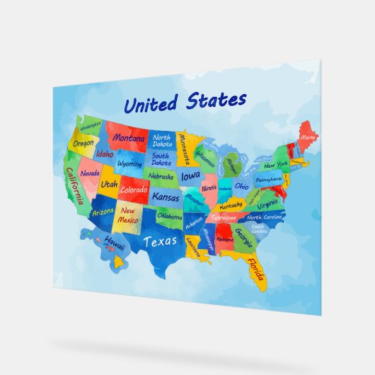 Amerikaanse kaart acryl bord (Hoek)