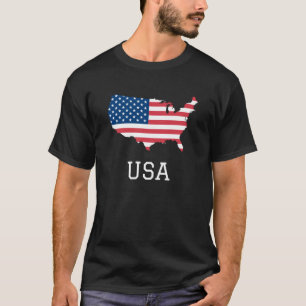 Amerikaanse kaart Amerikaanse vlag op 4 juli Onafh T-shirt