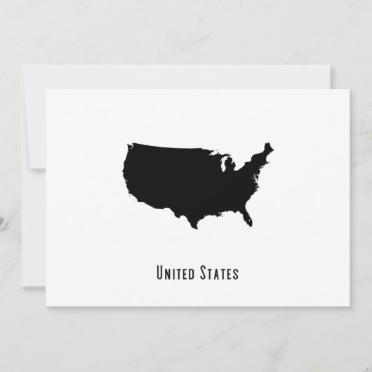 Amerikaanse kaart - Black and White Modern (Voorkant)