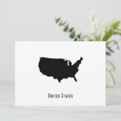 Amerikaanse kaart - Black and White Modern (Staand voorkant)