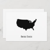 Amerikaanse kaart - Black and White Modern (Voorkant / Achterkant)