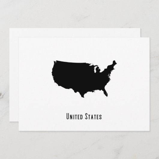 Amerikaanse kaart - Black and White Modern (Voorkant / Achterkant)