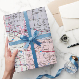 Amerikaanse kaart cadeaupapier