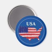 Amerikaanse kaart en vlag magneet (Voorkant / Achterkant)