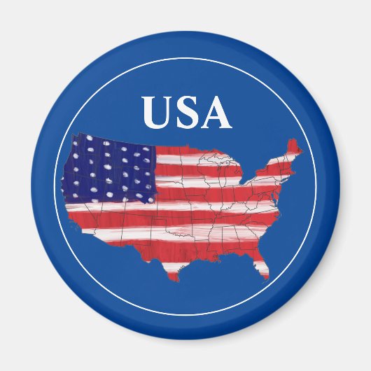 Amerikaanse kaart en vlag magneet (Voorkant)