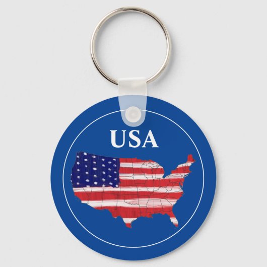 Amerikaanse kaart en vlag sleutelhanger (Voorkant)