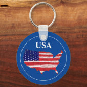 Amerikaanse kaart en vlag sleutelhanger (Voorkant)