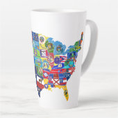 Amerikaanse kaart latte mok (Rechterhoek)