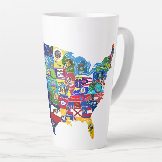 Amerikaanse kaart latte mok (Rechterhoek)