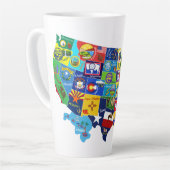Amerikaanse kaart latte mok (Linkerhoek)