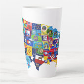Amerikaanse kaart latte mok (Voorkant)