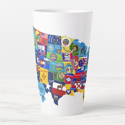 Amerikaanse kaart latte mok (Voorkant)