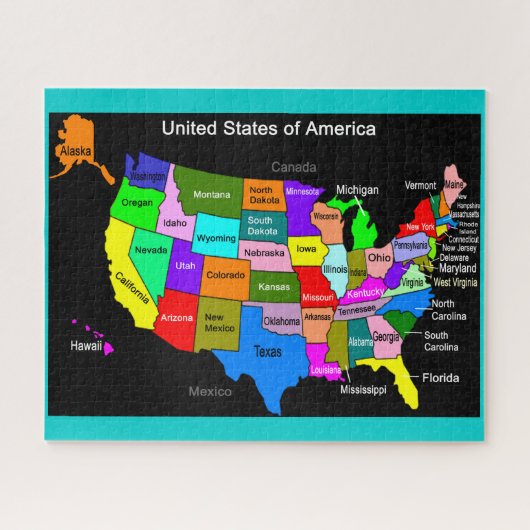 Amerikaanse kaart legpuzzel (Horizontaal)