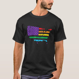 Amerikaanse kaart LGBT trots T-shirt