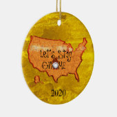 Amerikaanse Kaart maakt kerstcadeautjes mogelijk Keramisch Ornament (Rechts)