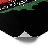 Amerikaanse kaart met pan-Afrikaanse vlag voor jun Poster (Hoek)