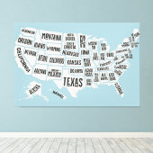 Amerikaanse kaart met staatsnamen Verenigde Staten Foto Afdruk