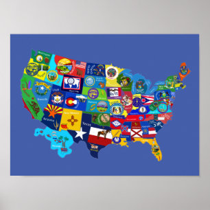 Amerikaanse kaart poster