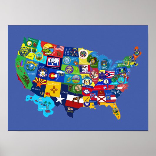Amerikaanse kaart poster (Voorkant)