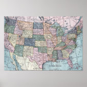 Amerikaanse kaart Poster (Voorkant)