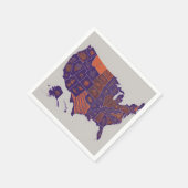 Amerikaanse kaart servet (Hoek)
