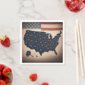 Amerikaanse kaart servet (Insitu)