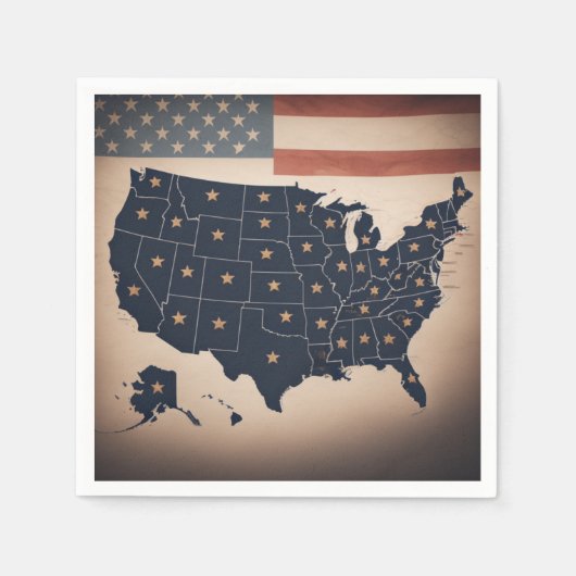 Amerikaanse kaart servet (Voorkant)