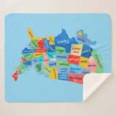 Amerikaanse kaart sherpa deken (Voorkant (horizontaal))