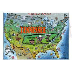 Amerikaanse kaart Tennessee