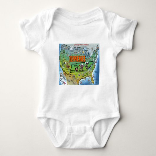 Amerikaanse kaart Tennessee Romper (Voorkant)