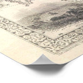  Amerikaanse kaart van Tallis en Rapkin Poster (Hoek)