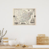  Amerikaanse kaart van Tallis en Rapkin Poster (Keuken)