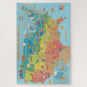 Amerikaanse kaart voor kinderen legpuzzel (Verticaal)