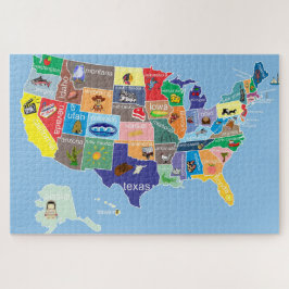 Amerikaanse kaart voor kinderen legpuzzel