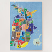 Amerikaanse kaart voor kinderen legpuzzel (Verticaal)