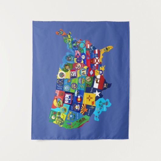 Amerikaanse kaart wandkleed (Voorkant)