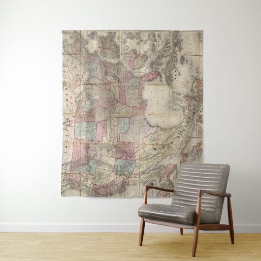 Amerikaanse kaart Wandkleed (In situ)