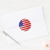 Amerikaanse Kajak Vlag Ronde Sticker (Envelop)