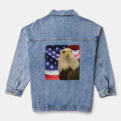 Amerikaanse Kale Adelaar en Vlag Vrouwen Denim Jacket (Achterkant)