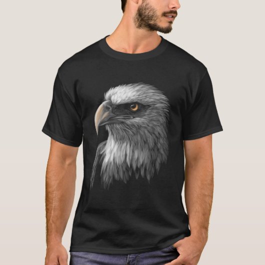 Amerikaanse kale adelaar gezicht t-shirt (Voorkant)