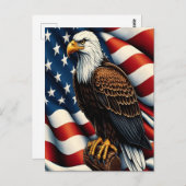 Amerikaanse kale adelaar stijgende briefkaart (Voorkant / Achterkant)