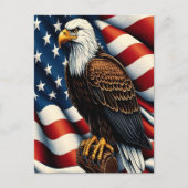 Amerikaanse kale adelaar stijgende briefkaart (Voorkant)