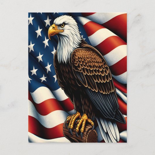 Amerikaanse kale adelaar stijgende briefkaart (Voorkant)